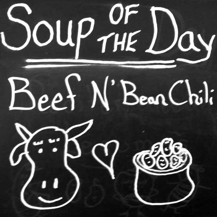 Soup of the day sign